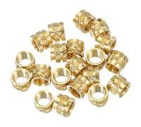PATIKIL M8 Threaded Inserts M8x8x10mm, 20 Pcs Brass Heat Set Insert Female Threaded Inserts Metric Knurled Nuts Embedment Nut for Plastic and 3D Printing Components, Gold