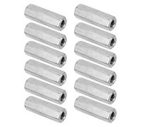 PATIKIL M8 x 1.25-Pitch 304 Stainless Steel Hex Coupling Nuts, 12Pcs 45mm/ 1.8" Length Coarse Fully Threaded Rod Coupling Nut Studding Connector Fasteners, Silver Tone