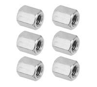 PATIKIL M8 x 1.25-Pitch 304 Stainless Steel Hex Coupling Nuts, 6Pcs 15mm/ 0.6" Length Coarse Fully Threaded Rod Coupling Nut Studding Connector Fasteners, Silver Tone