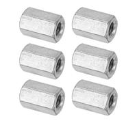 PATIKIL M8 x 1.25-Pitch 304 Stainless Steel Hex Coupling Nuts, 6Pcs 20mm/ 0.8" Length Coarse Fully Threaded Rod Coupling Nut Studding Connector Fasteners, Silver Tone
