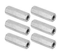 PATIKIL M8 x 1.25-Pitch 304 Stainless Steel Hex Coupling Nuts, 6Pcs 40mm/ 1.6" Length Coarse Fully Threaded Rod Coupling Nut Studding Connector Fasteners, Silver Tone