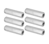 PATIKIL M8 x 1.25-Pitch 304 Stainless Steel Hex Coupling Nuts, 6Pcs 50mm/ 2" Length Coarse Fully Threaded Rod Coupling Nut Studding Connector Fasteners, Silver Tone
