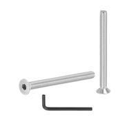 PATIKIL M8 x 100 mm Flat Head Socket Cap Screws, 4 Pcs 304 Stainless Steel Head Screw Bolts Hex Socket Drive Countersunk Bolts for Binding Furniture Table Machinery, Silver