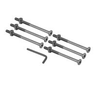 PATIKIL M8 x 120mm & M8 x 18mm Bunk Bed Bolts, 6 Pack Hex Drive Socket Cap Barrel Screws Bolt Nuts Assortment Kit with 1Pcs Wrench for Furniture Bed, Zinc Color