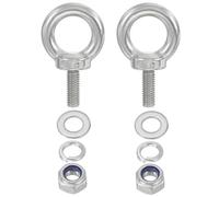 PATIKIL M8 x 20mm Eye Bolt with Nut, 2 Pack 304 Stainless Steel Lifting Shoulder Eyebolt Lift Thread Screws for Hanging, Silver