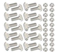 PATIKIL M8 x 23 mm T-Slot Bolts, 20 Sets Drop-in Bolt Hammer Head with Hexagon Flange Nuts T-Bolt Stud Sliding Screw for 45 Series Aluminum Extrusion Profile, Silver