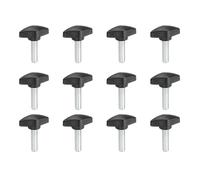 PATIKIL M8 x 30mm Tee Thumb Screws, 12 Pcs 35mm Width Carbon Steel Tee Wing Knobs Screws Clamping t Head Handles Thumbscrew Bolt Screw Kit for Replace Hand Tightening Knob Supply, Black