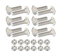 PATIKIL M8 x 33 mm T-Slot Bolts, 12 Sets Drop-in Bolt Hammer Head with Hexagon Flange Nuts T-Bolt Stud Sliding Screw for 45 Series Aluminum Extrusion Profile, Silver