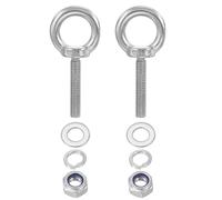 PATIKIL M8 x 40mm Eye Bolt with Nut, 2 Pack 304 Stainless Steel Lifting Shoulder Eyebolt Lift Thread Screws for Hanging, Silver