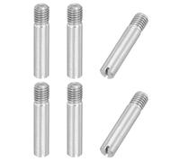 PATIKIL M8 x 40mm Slotted Cylindrical Pin, 6 Pcs 304 Stainless Steel Dowel External Thread Slotted Pin Screw for Home Furniture Cabinet Improvement, Silver Tone