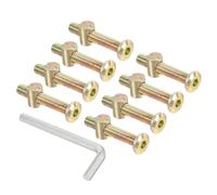 PATIKIL M8 x 50mm Bunk Bed Bolts, 8 Pack Hex Drive Socket Cap Barrel Screws Bolt Nuts Assortment Kit with 1Pcs Wrench for Furniture Bed, Zinc Color