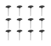 PATIKIL M8 x 55mm Tee Thumb Screws, 12 Pcs 35mm Width Carbon Steel Tee Wing Knobs Screws Clamping t Head Handles Thumbscrew Bolt Screw Kit for Replace Hand Tightening Knob Supply, Black