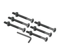 PATIKIL M8 x 90mm & M8 x 18mm Bunk Bed Bolts, 6 Pack Hex Drive Socket Cap Barrel Screws Bolt Nuts Assortment Kit with 1Pcs Wrench for Furniture Bed, Zinc Color