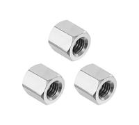 PATIKIL M8x1.25 Pitch 304 Stainless Steel Hex Coupling Nuts, 3 Pcs 12mm / 0.47" Length Coarse Fully Threaded Rod Coupling Nut Studding Connector Fasteners, Silver Tone