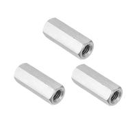 PATIKIL M8x1.25 Pitch 304 Stainless Steel Hex Coupling Nuts, 3 Pcs 35mm / 1.38" Length Coarse Fully Threaded Rod Coupling Nut Studding Connector Fasteners, Silver Tone
