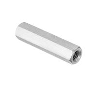 PATIKIL M8x1.25 Pitch 304 Stainless Steel Hex Coupling Nuts, 60mm / 2.36" Length Coarse Fully Threaded Rod Coupling Nut Studding Connector Fasteners, Silver Tone