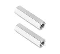PATIKIL M8x1 Pitch 304 Stainless Steel Hex Coupling Nuts, 2 Pcs 45mm / 1.77" Length Fully Threaded Rod Coupling Nut Studding Connector Fasteners, Silver Tone