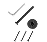 PATIKIL M8x100 mm Flat Head Socket Cap Screws, 4 Pcs Carbon Steel Flat Countersunk Bolts Hex Socket Drive Machine Screws Full Thread Grade 10.9 with Hex Spanner, Black