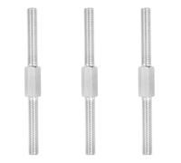 PATIKIL M8x100mm Double End Threaded Stud Screw, 3pcs 304 Stainless Steel Hex Bolt Left and Right Hand Threaded Rod Bar Adapter for Furniture Hardware, House Maintenance