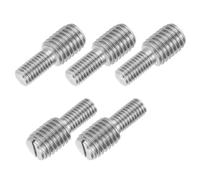 PATIKIL M8x15 to M12x15 Double End Threaded Stud Screw Bolt, 5 Pack Slotted Head 304 Stainless Steel Rod Bolts Thread Reducer Adapter for Furniture Fastener, 30mm Long