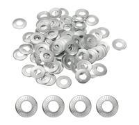 PATIKIL M8x18x1.4mm Flat Washers 100Pcs 65Mn Steel Belleville Spring Disc Washer Conical Knurled Metric Gasket for Automotive Industrial Construction (White Zinc Plating)