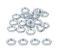 PATIKIL M8x1x3mm Steel Hex Nuts, 25Pcs Metric Fine Thread Carbon Steel Finished Hardware Screw Nuts Fasteners for Machinery Manufacturing Industrial Use, 12mm Width Blue White Zinc