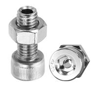 PATIKIL M8x20mm 304 Stainless Steel Hollow Bolt, 2 Set Cylindrical Hexagon Socket Screw Nut Kit Lamp Threading Screws Through Hole Fasteners