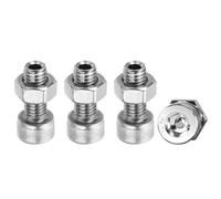PATIKIL M8x20mm 304 Stainless Steel Hollow Bolt, 4 Set Cylindrical Hexagon Socket Screw Nut Kit Lamp Threading Screws Through Hole Fasteners