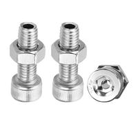 PATIKIL M8x25mm 304 Stainless Steel Hollow Bolt, 3 Set Cylindrical Hexagon Socket Screw Nut Kit Lamp Threading Screws Through Hole Fasteners