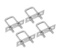 PATIKIL M8x25x50mm Square U-Bolts Kit, 4Set 304 Stainless Steel Square U Shaped Bolts Replacement Parts with Frame Plates and Nuts for Ski Board Sailboat Trailer