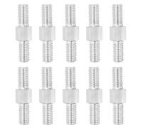 PATIKIL M8x40mm Double End Threaded Stud Screw, 10pcs 304 Stainless Steel Hex Bolt Left and Right Hand Threaded Rod Bar Adapter for Furniture Hardware, House Maintenance