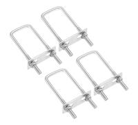 PATIKIL M8x40x120mm Square U-Bolts Kit, 4Set 304 Stainless Steel Square U Shaped Bolts Replacement Parts with Frame Plates and Nuts for Ski Board Sailboat Trailer