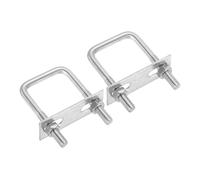PATIKIL M8x40x90mm Square U-Bolts Kit, 2Set 304 Stainless Steel Square U Shaped Bolts Replacement Parts with Frame Plates and Nuts for Ski Board Sailboat Trailer