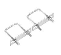 PATIKIL M8x50x80mm Square U-Bolts Kit, 2Set 304 Stainless Steel Square U Shaped Bolts Replacement Parts with Frame Plates and Nuts for Ski Board Sailboat Trailer