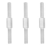 PATIKIL M8x80mm Double End Threaded Stud Screw, 3pcs 304 Stainless Steel Hex Bolt Left and Right Hand Threaded Rod Bar Adapter for Furniture Hardware, House Maintenance