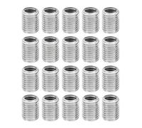 PATIKIL M8xM6x10mm Metal Threaded Repair Insert Nut, 20Pcs Male to Female Fine Thread Sleeve Inserts Reducing Nut Adapter Reducer Screw Sleeves, White Zinc