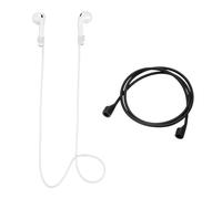 PATIKIL Magnetic Anti-Lost Straps, 3 Pcs Magnetic Universal Soft Silicone Sports Lanyard Anti-Lost Neck Rope Cord Wire Cable Connector for Running Jogging Fitness Dancing, Black, White