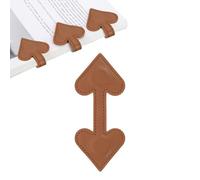 PATIKIL Magnetic Bookmarks, Heart Shape Book Marks Magnet Page Markers for Book Reading Men Women Teacher Reader Book Lover Writers, Dark Brown
