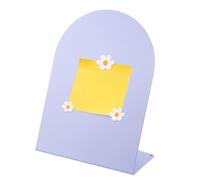 PATIKIL Magnetic Bulletin Board, Memo Magnet Display Stand Board with 3 Flower Magnets for Home Office Kitchen Restaurant Cafe Supplies, Purple/White
