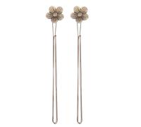 PATIKIL Magnetic Curtain Tiebacks, 2 Pack Resin Flower Drapery Holdbacks, Vintage Curtain Holdbacks Rope, Magnetic Window Drapery Decorative for Home, Cafe, Office, Brown