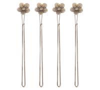 PATIKIL Magnetic Curtain Tiebacks, 4 Pack Resin Flower Drapery Holdbacks, Vintage Curtain Holdbacks Rope, Magnetic Window Drapery Decorative for Home, Cafe, Office, Brown