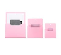 PATIKIL Magnetic File Holder, 3 Pack Magnetic Wall Holder Organizer File Hanging Magnetic Mail Holder for Refrigerator Letters Paper Teacher Classroom, Pink