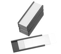 PATIKIL Magnetic Label Holder 2" x 0.7" with Paper Inserts, 10 Pcs C Channel Magnetic File Cabinet Labels Shelf Data Card Holder Signs for Metal Racks Shelves Whiteboard Tool Box