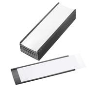 PATIKIL Magnetic Label Holder 6" x 2" with Paper Inserts, 10 Pcs C Channel Magnetic File Cabinet Labels Shelf Data Card Holder Signs for Metal Racks Shelves Whiteboard Tool Box