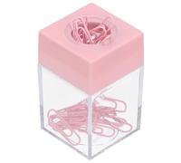PATIKIL Magnetic Paper Clip Holder Dispenser, Large Capacity Paper Clip Organizers with Magnetic Top for Desk Supplies, Office, Classroom, Home, Pink