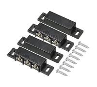 PATIKIL Magnetic Reed Switch, 2 Sets Normally Open Closed NC NO Wired Surface-Mounted Door Window Reed Switch for Alarm System, Black