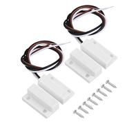 PATIKIL Magnetic Reed Switch, 2 Sets Normally Open Closed NC NO Wired Surface-Mounted Garage Door Window Contact Switch
