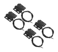 PATIKIL Magnetic Reed Switch, 4 Pack NC Wired Surface-Mounted Magnetic Contact Switch for Door Window, Black