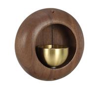 PATIKIL Magnetic Shopkeepers Bell for Door Opening, Woodybeing Door Chime for Business Office Ornaments Hanging Decoration Entrance Fridge Sticker Walnut (Round Egg)