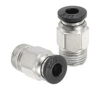 PATIKIL Male Straight Tubing Push to Connect Fittings, 2 Pack Male Straight 5/32 Inch Tube OD x 1/8 Inch NPT Thread Push to Connect Fittings for Air Water